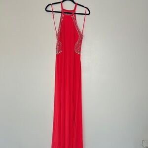 Elegant Coral Evening Gown